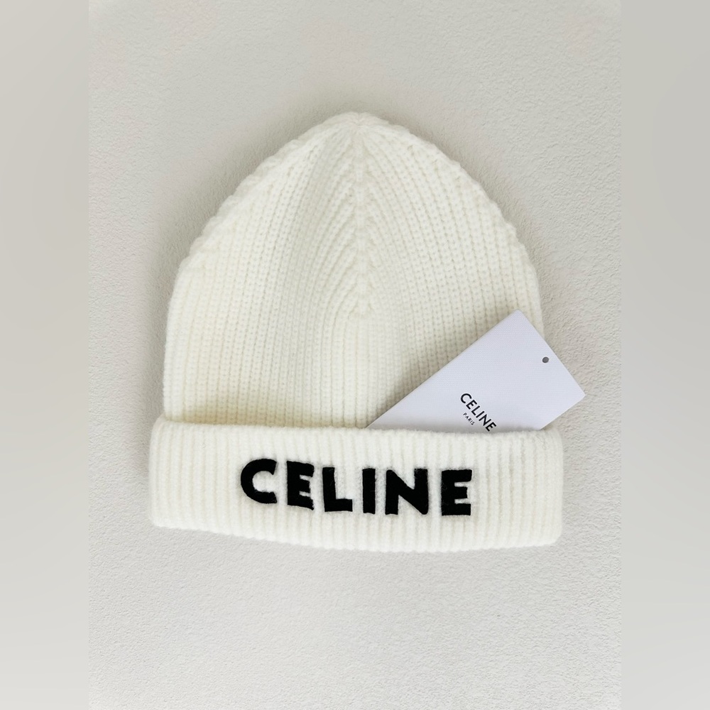 BRAND NEW CELINE LOGO KNIT BEANIE